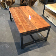 Industrial acacia coffee table