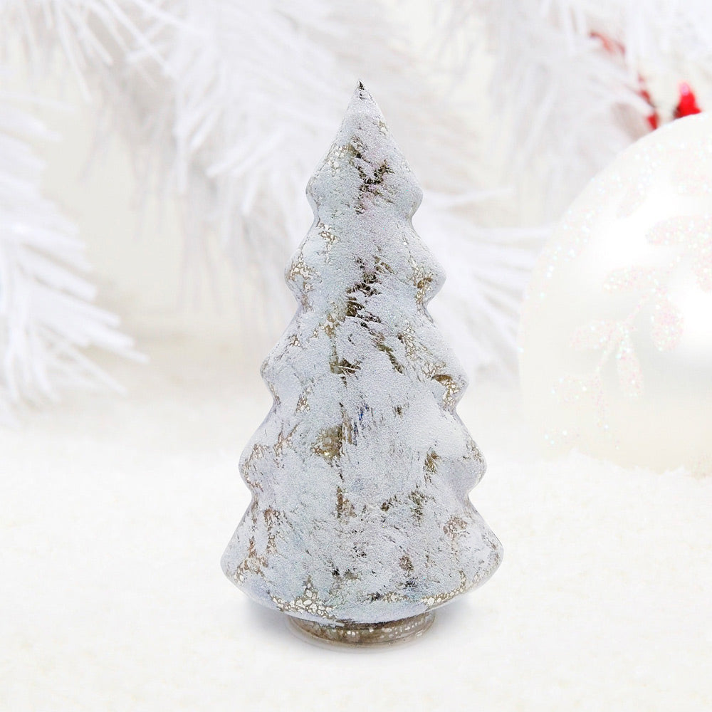LED Lit Frosted Glass Pine Tree