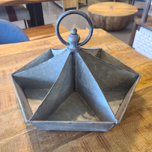 Antique Divided 6 Compartment Tray