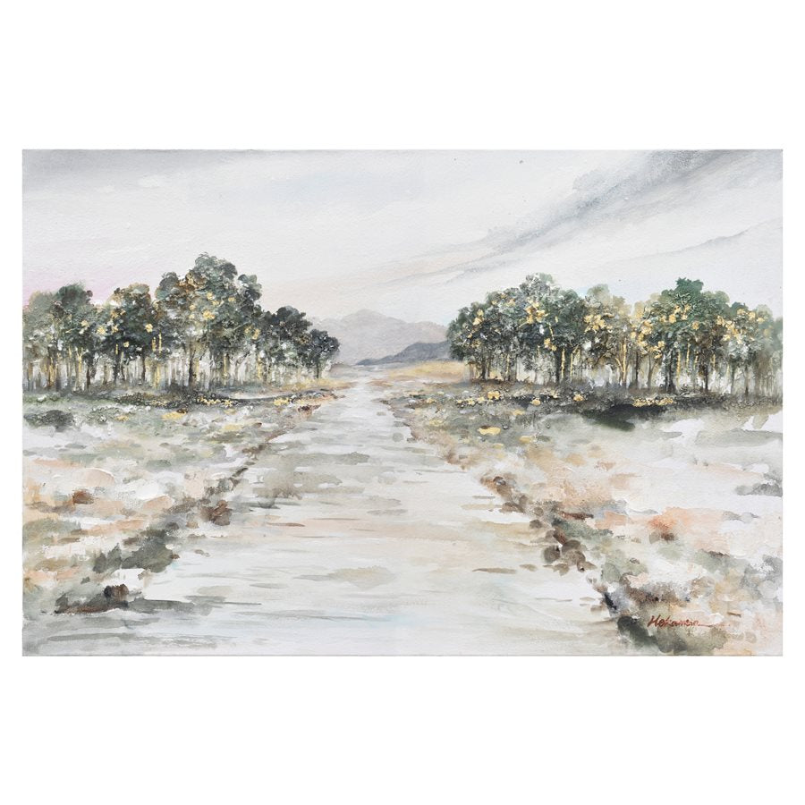Forest Road Canvas Painting