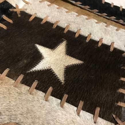 Western Narrow cowhide table runner - STAR