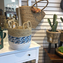 Load image into Gallery viewer, Wave Tri colour seagrass and raffia baskets
