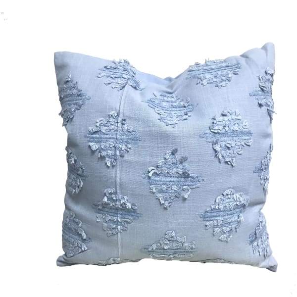 Baby blue chanielle yarn throw pillow 18 x 18
