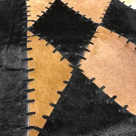 Wide 8 long cowhide table runner - BLACK AND BRINDLE