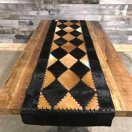 Wide 8 long cowhide table runner