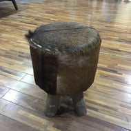 BROWN CYCLINDER GOAT HAIR STOOL - $239.00