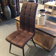 Tall Brown Wool effect Dining chair