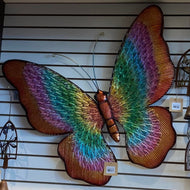 Rainbow Colours Butterfly Metal Wall Art