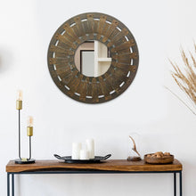 Load image into Gallery viewer, Dallas rustic round wall mirror
