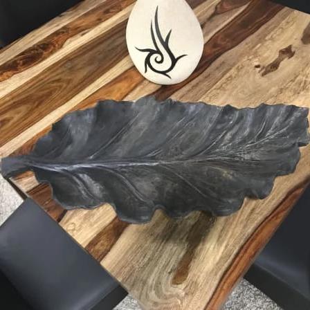Dark Suar Wood Leaf platter - $91.99