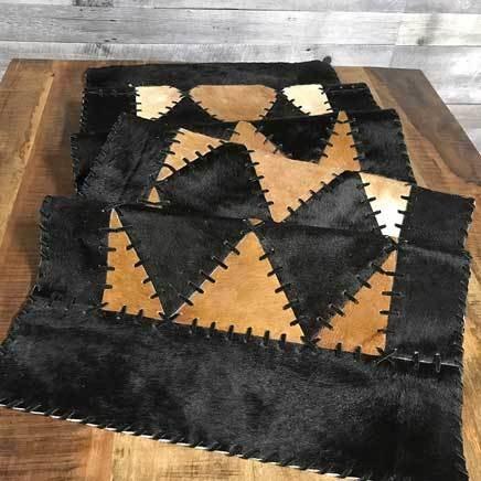 Wide 8 long cowhide table runner