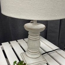 Load image into Gallery viewer, Short White Wash Candlestick Table lamp
