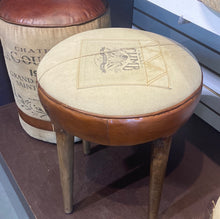 Load image into Gallery viewer, Climb Leather and canvas 4 leg stool
