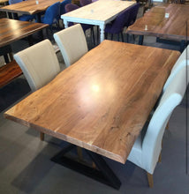 Load image into Gallery viewer, Lucy 72 inch live edge acacia wood dining table black X legs
