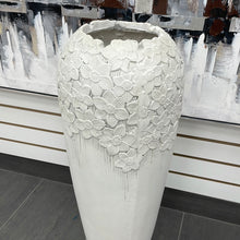 Load image into Gallery viewer, Large Rustic White Floor Vase
