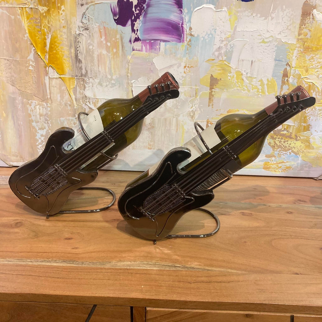 Guitar wine bottle holder