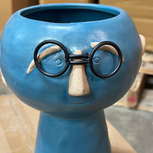 Load image into Gallery viewer, Tall Blue Flower Vase with glasses
