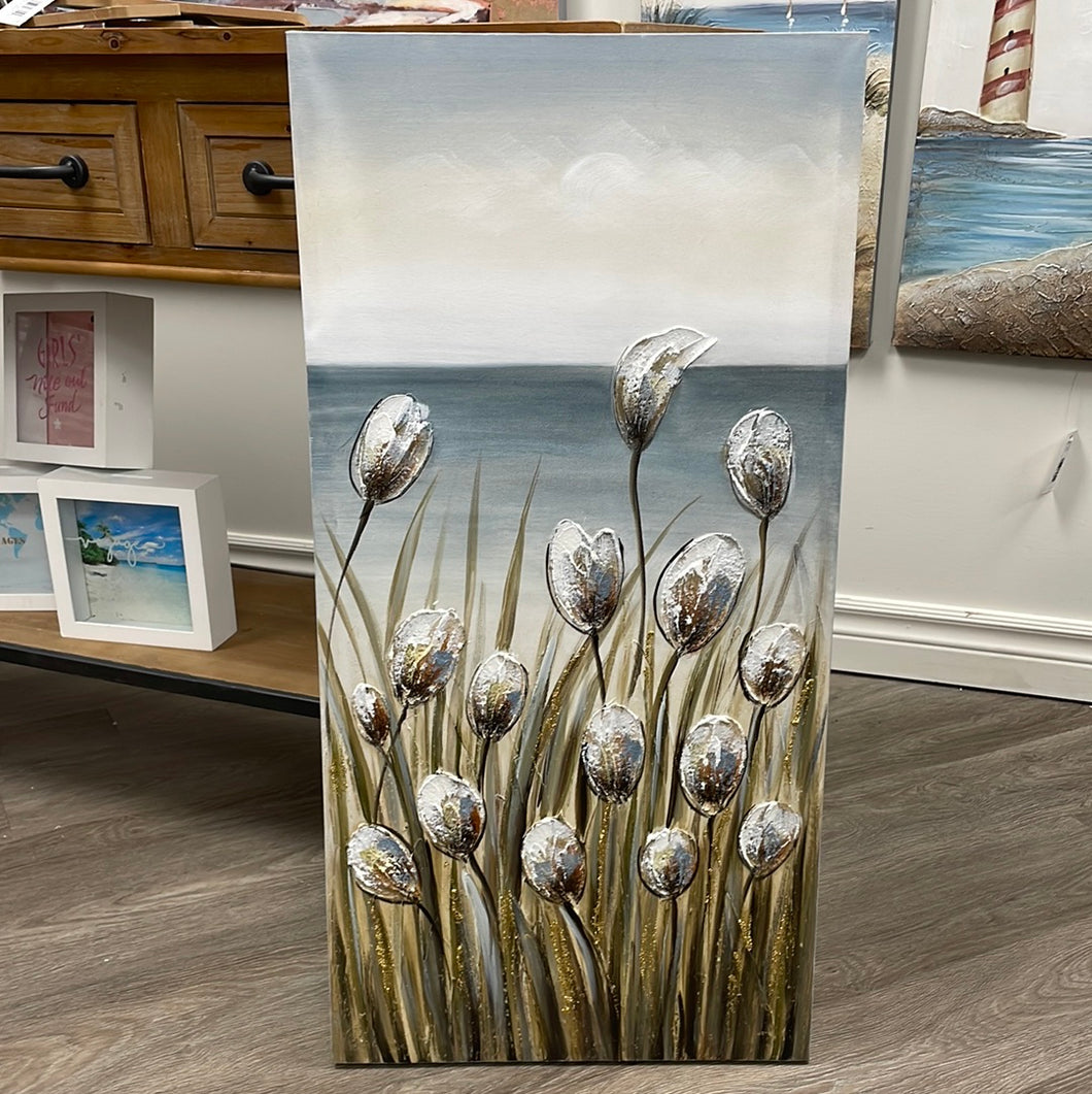 Ocean Front Flowers Painting