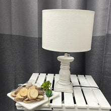 Load image into Gallery viewer, Short White Wash Candlestick Table lamp

