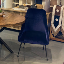Load image into Gallery viewer, Midnight blue Velvet dining chair
