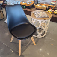 Black bucket dining chair