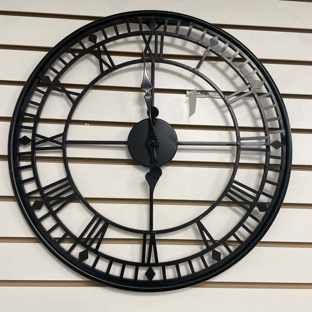 Black Metal Outline Frame Clock