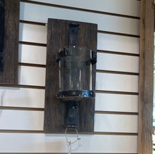 Load image into Gallery viewer, Glass Reclaimed wood wall light scone
