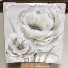 Load image into Gallery viewer, Soft White Brown Flowers Oil Painting
