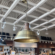 Large Iron and mango wood ceiling lamp