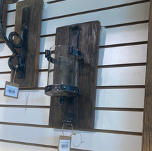 Load image into Gallery viewer, Glass Reclaimed wood wall light scone
