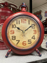 Load image into Gallery viewer, Red Round Metal Table Clock
