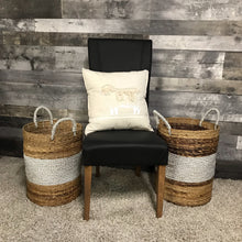 Load image into Gallery viewer, White and silver belly Seagrass storage Baskets
