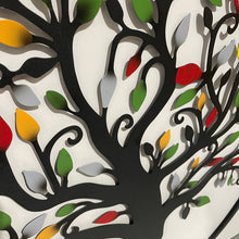 Load image into Gallery viewer, Fall Tree of Life Circle birds and leaves - Metal Wall Art
