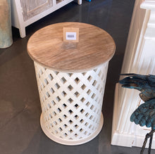 Load image into Gallery viewer, Montauk White mango wood round end table

