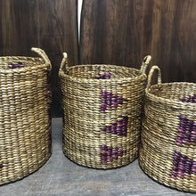 Load image into Gallery viewer, Chevron Seagrass Purple Baskets

