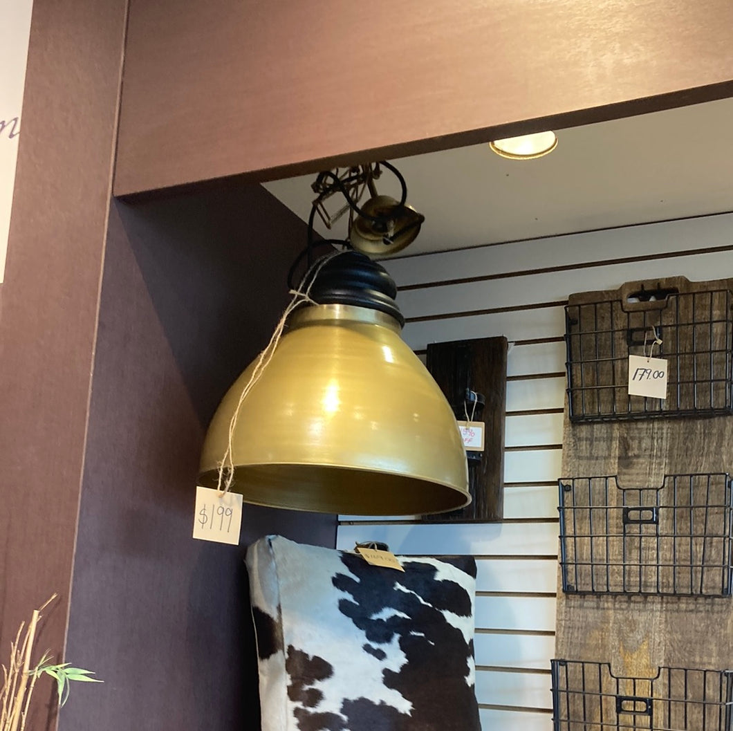 Medium Iron and mango wood ceiling lamp