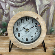 Round Wood Table Clock