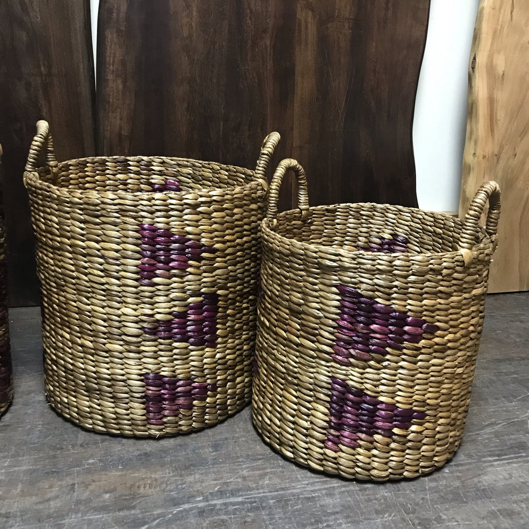 Chevron Seagrass Purple Baskets
