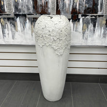 Load image into Gallery viewer, Large Rustic White Floor Vase
