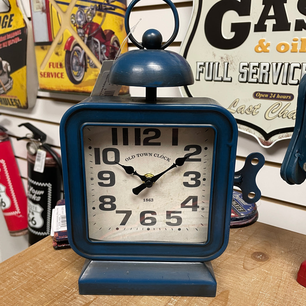 Blue Square Hanging Alarm Clock