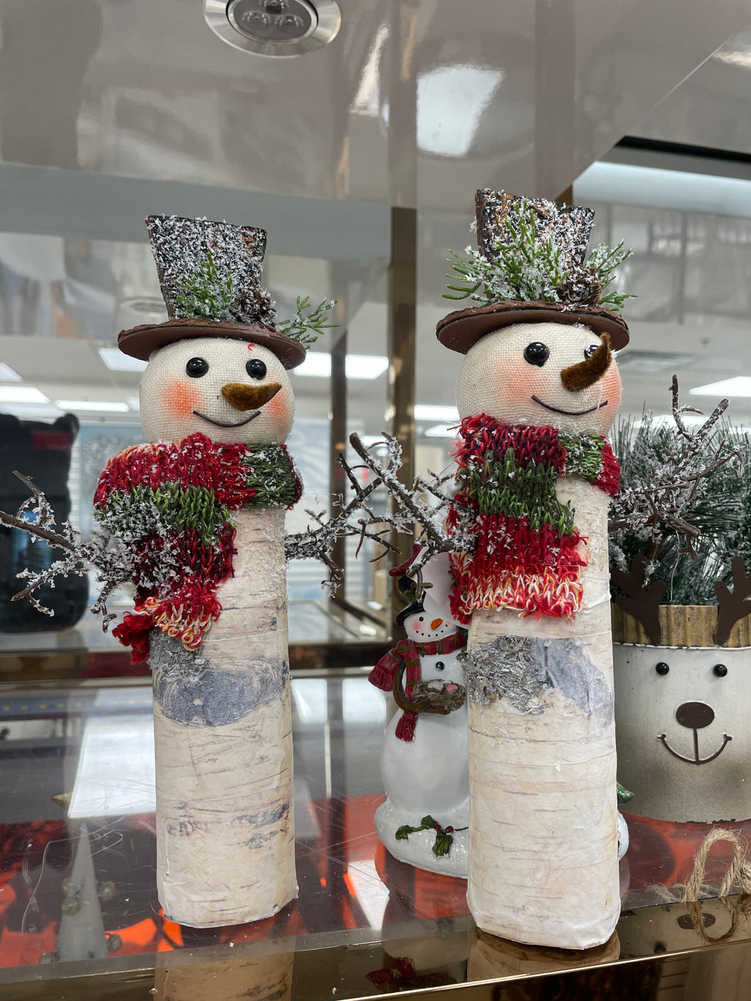 Small Standing Log Snowman