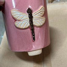 Load image into Gallery viewer, Pink Flower Pot with Dragon Fly
