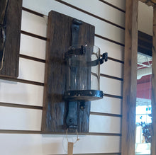 Load image into Gallery viewer, Glass Reclaimed wood wall light scone
