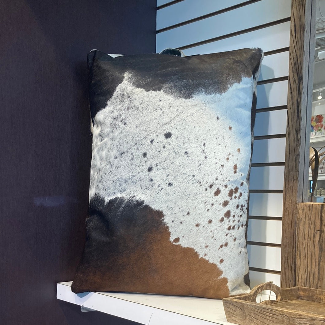 Leather hide floor pouf cushion