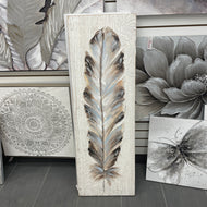 Earth Tone Feather, Oil Painting on Wood