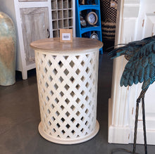 Load image into Gallery viewer, Montauk White mango wood round end table
