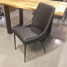 Load image into Gallery viewer, Black genuine Leather dining chair
