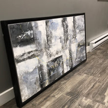 Load image into Gallery viewer, Black framed Dark Grey tones painting
