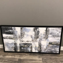 Load image into Gallery viewer, Black framed Dark Grey tones painting
