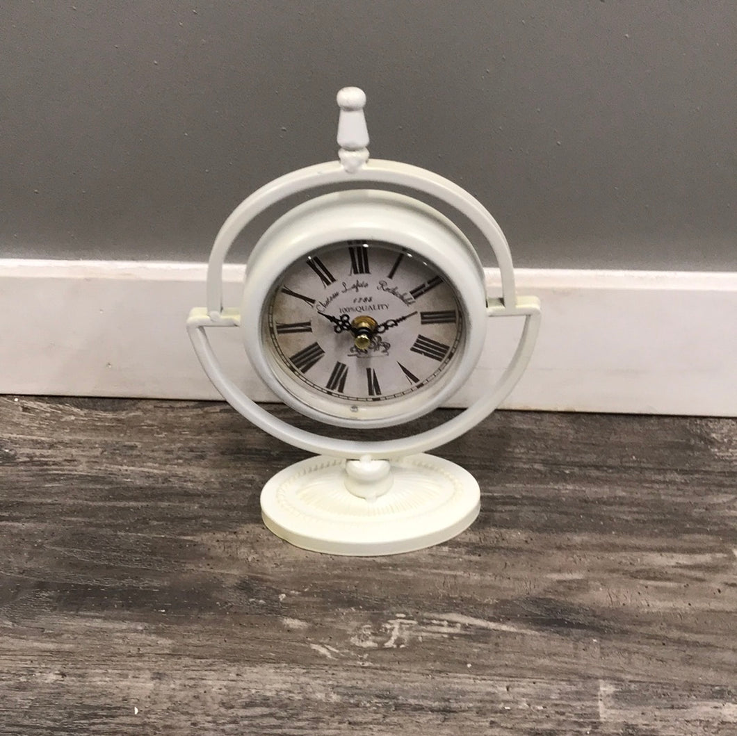 Chateau White Table Clock